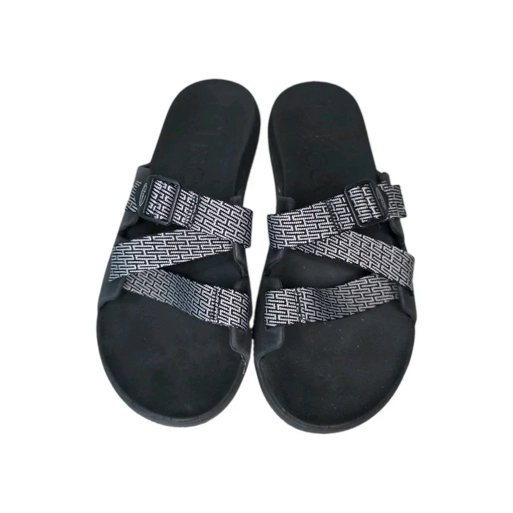 Chaco Chillos Mens 14 Black Adjustable Strap Slide Sandals